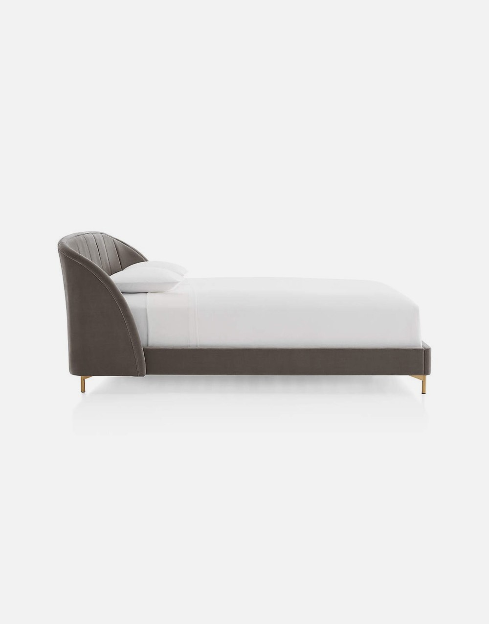Solid Wood Bed With Fabric Headboard - Image 2
