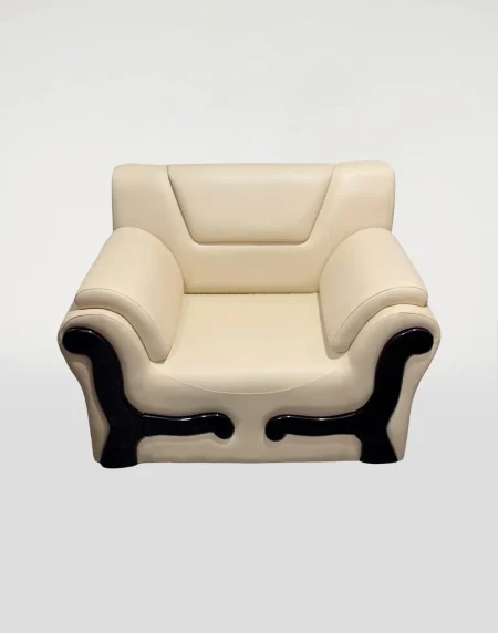 Single Seater Rolled Arm Leaqueared Sofa