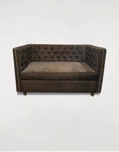 Chesterfield Two Seater Wooden Velvet Sofa