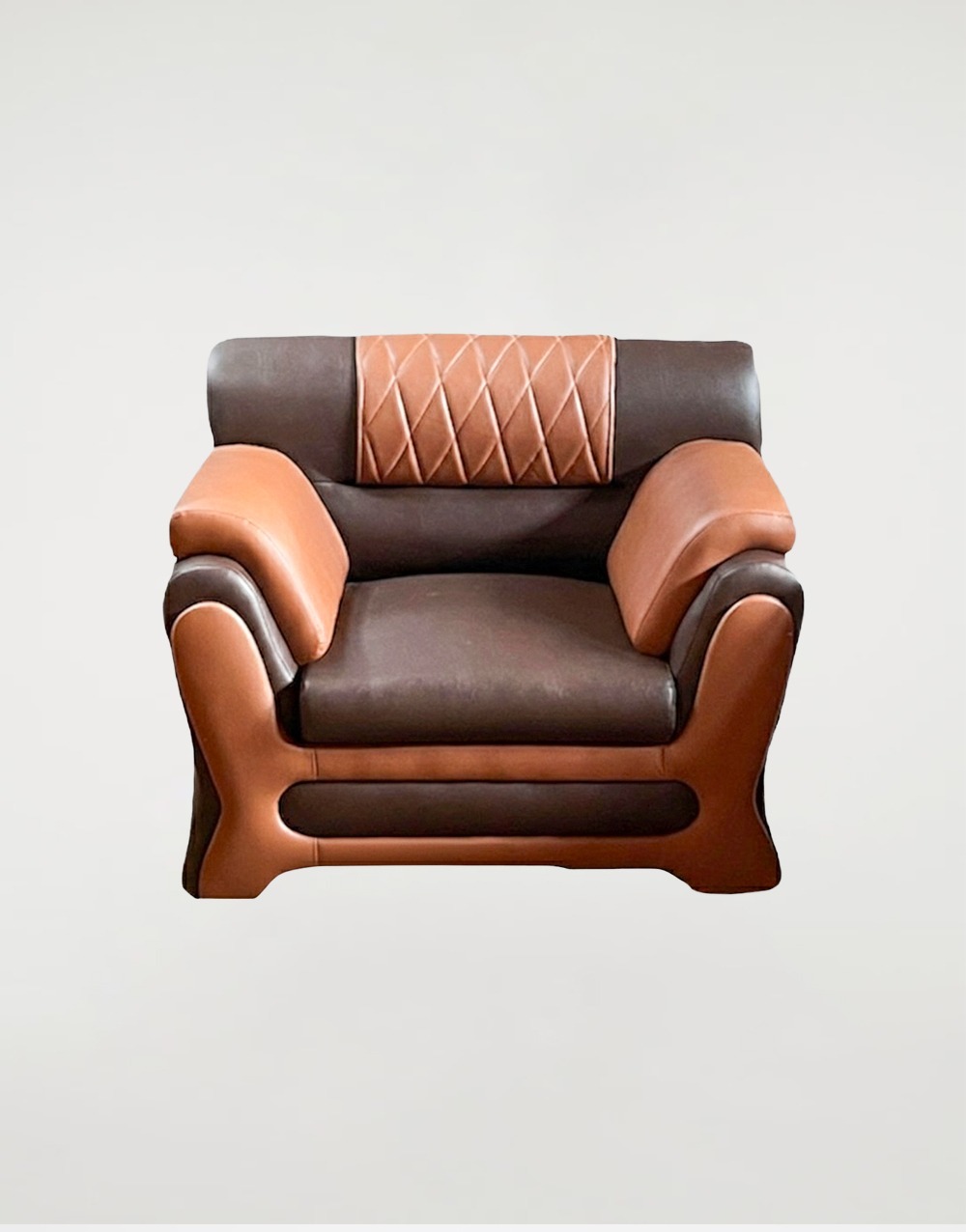 Single Sofa Leather Rolled Arm Fluffy